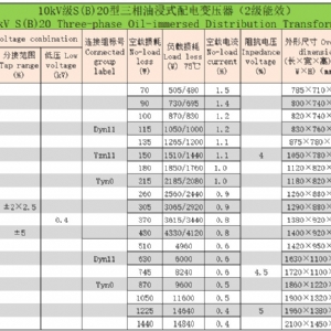 10kV級(jí)S(B)系列三相油浸式配電變壓器